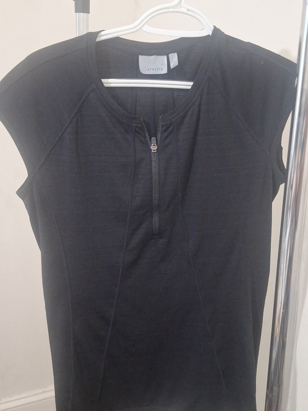 Athleta Black Half-Zip Performance Top
